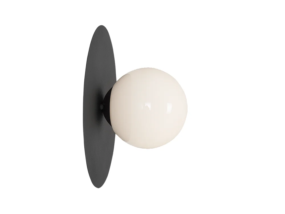 Lámpara de pared 0.17x0.3 m bola skiva negra s