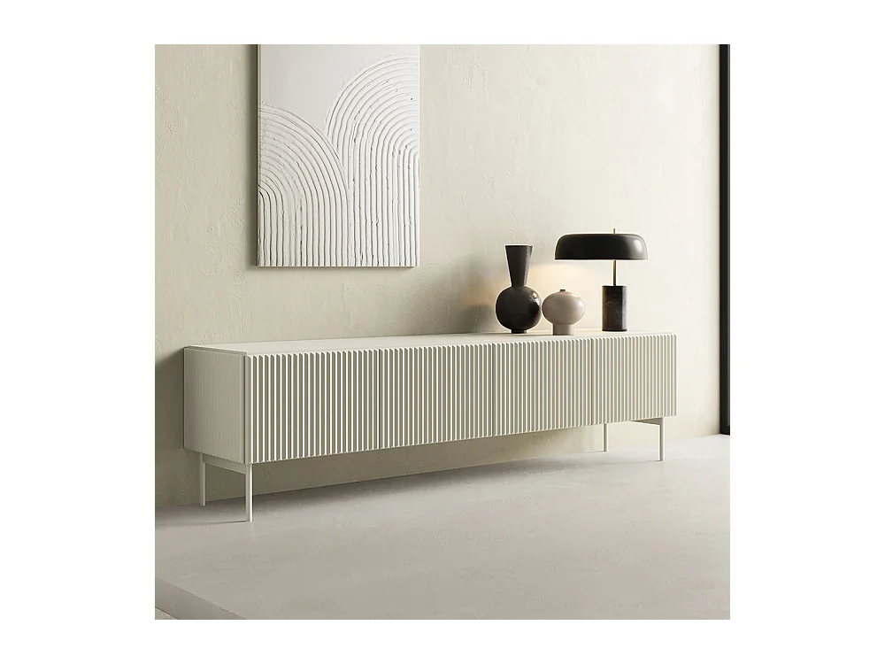 Mobile tv moderno con anta a ribalta e 4 vani interni cashmere PTVLK27