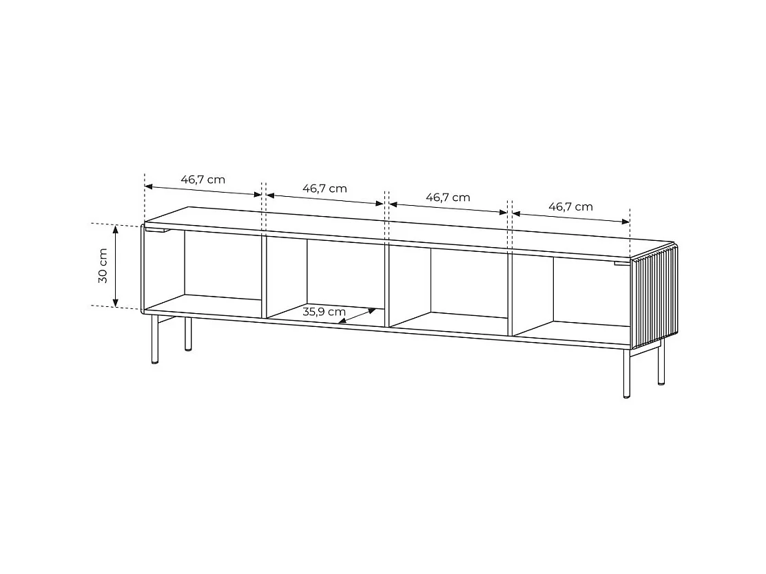 Mobile tv moderno con anta a ribalta e 4 vani interni cashmere PTVLK27