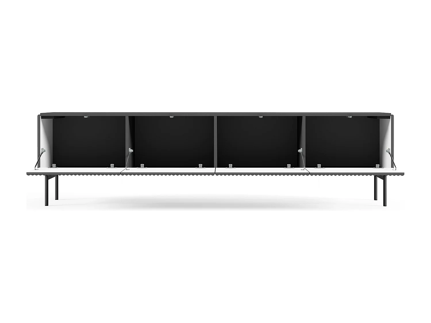 Mobile tv moderno con anta a ribalta e 4 vani interni nero PTVLK27