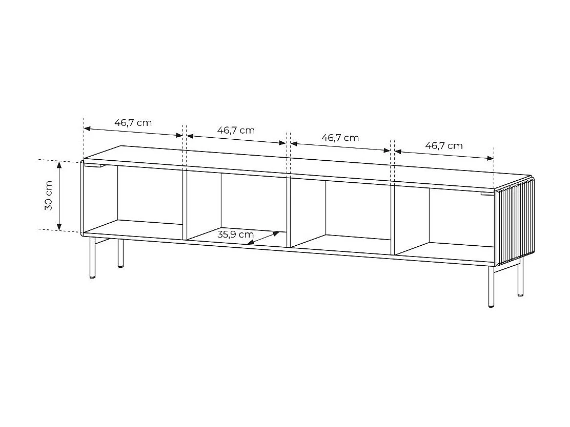 Mobile tv moderno con anta a ribalta e 4 vani interni nero PTVLK27