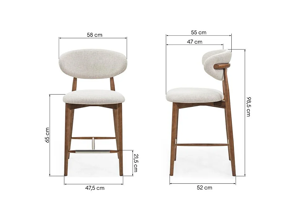 Esshocker 58x55x98,5 cm Beige Mirali