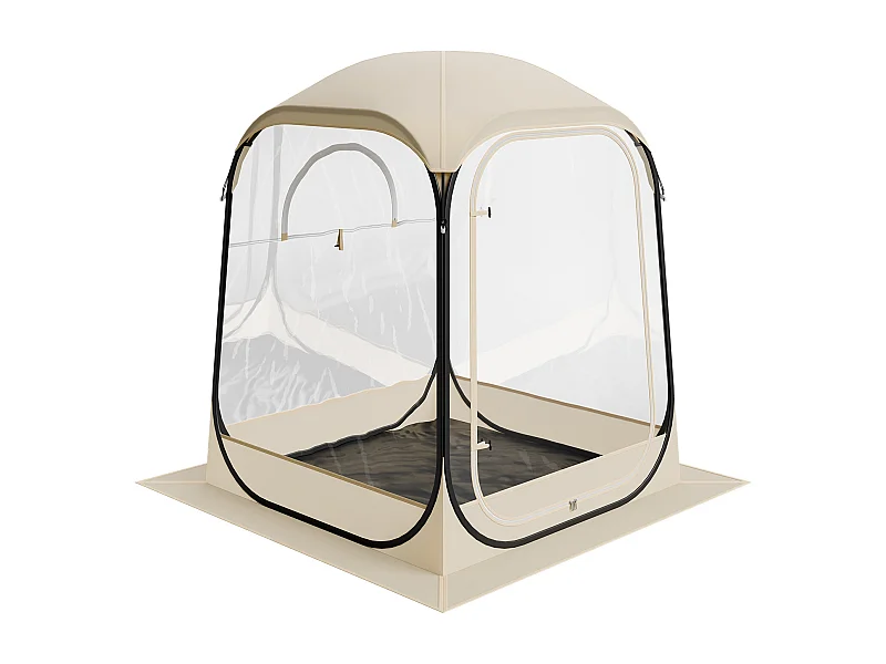 Tenda Sport SucceBuy Trasparente 127 x 127 cm Tenda a Bolle Pop Up per 1 Persona, Rifugio Esterno a Vista Libera, con Tappetino di Terra, Copertura Superiore