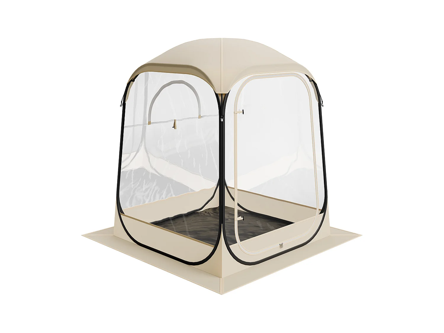 Tenda Sport SucceBuy Trasparente 127 x 127 cm Tenda a Bolle Pop Up per 1 Persona, Rifugio Esterno a Vista Libera, con Tappetino di Terra, Copertura Superiore