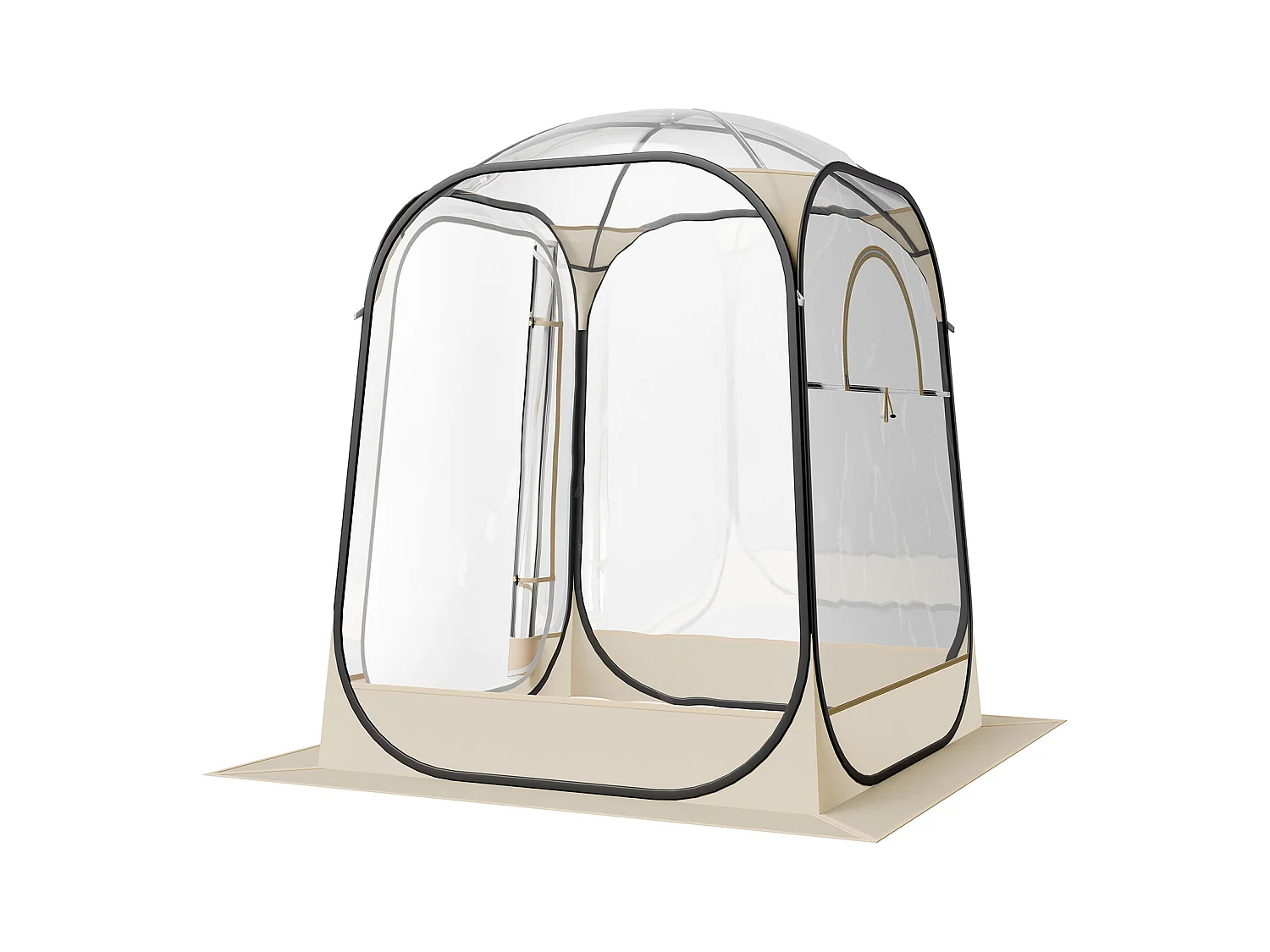Tenda Sport SucceBuy Trasparente 127 x 127 cm Tenda a Bolle Pop Up per 1 Persona, Rifugio Esterno a Vista Libera, con Tappetino di Terra, Copertura Superiore