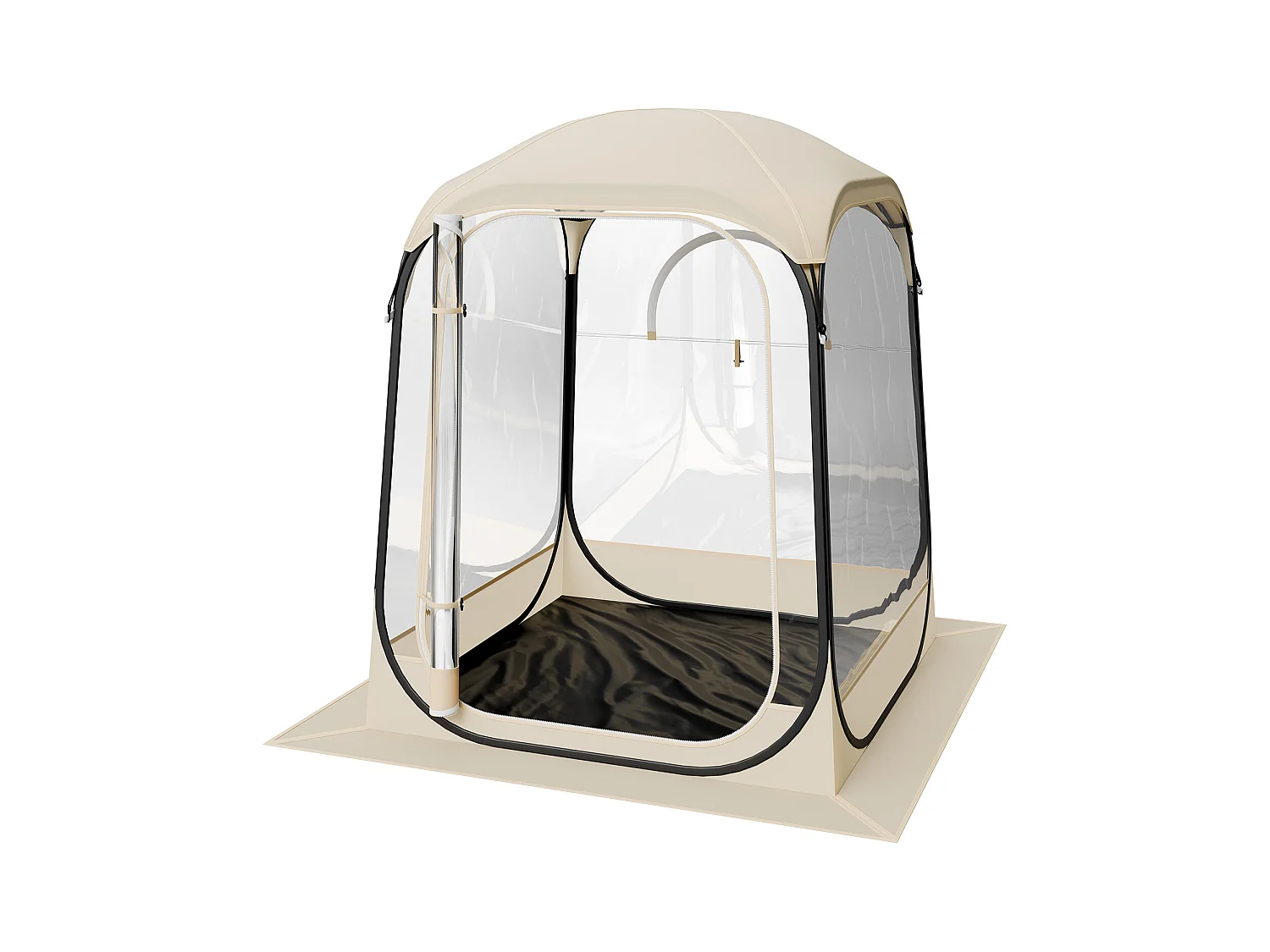 Tenda Sport SucceBuy Trasparente 127 x 127 cm Tenda a Bolle Pop Up per 1 Persona, Rifugio Esterno a Vista Libera, con Tappetino di Terra, Copertura Superiore