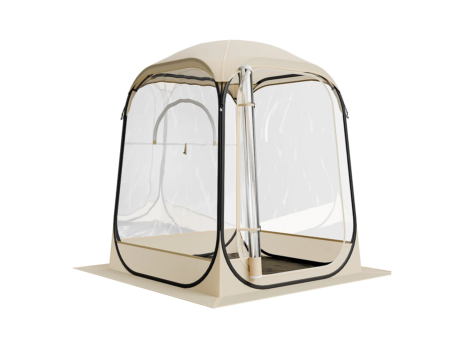 Tenda Sport SucceBuy Trasparente 127 x 127 cm Tenda a Bolle Pop Up per 1 Persona, Rifugio Esterno a Vista Libera, con Tappetino di Terra, Copertura Superiore