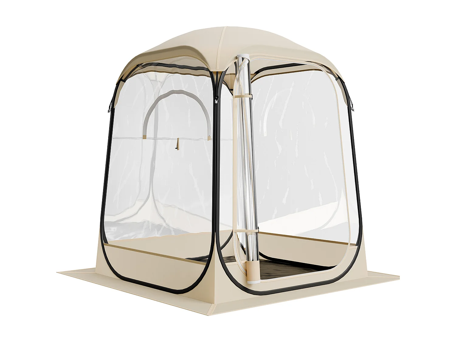 Tente de Sport SucceBuy Transparente 127 x 127 cm Tente à Bulle Pop Up pour 1 Personne, Abri d'Extérieur à Vue Dégagée, avec Tapis de Sol, Couverture Supérieure