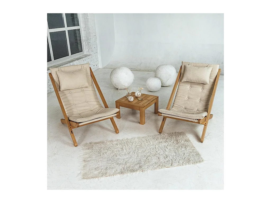 Liegestuhl 1,08x0,62x0,85 m creme Allegro