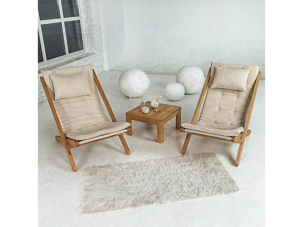 Chaise longue 1,08x0,62x0,85 m crème Allegro