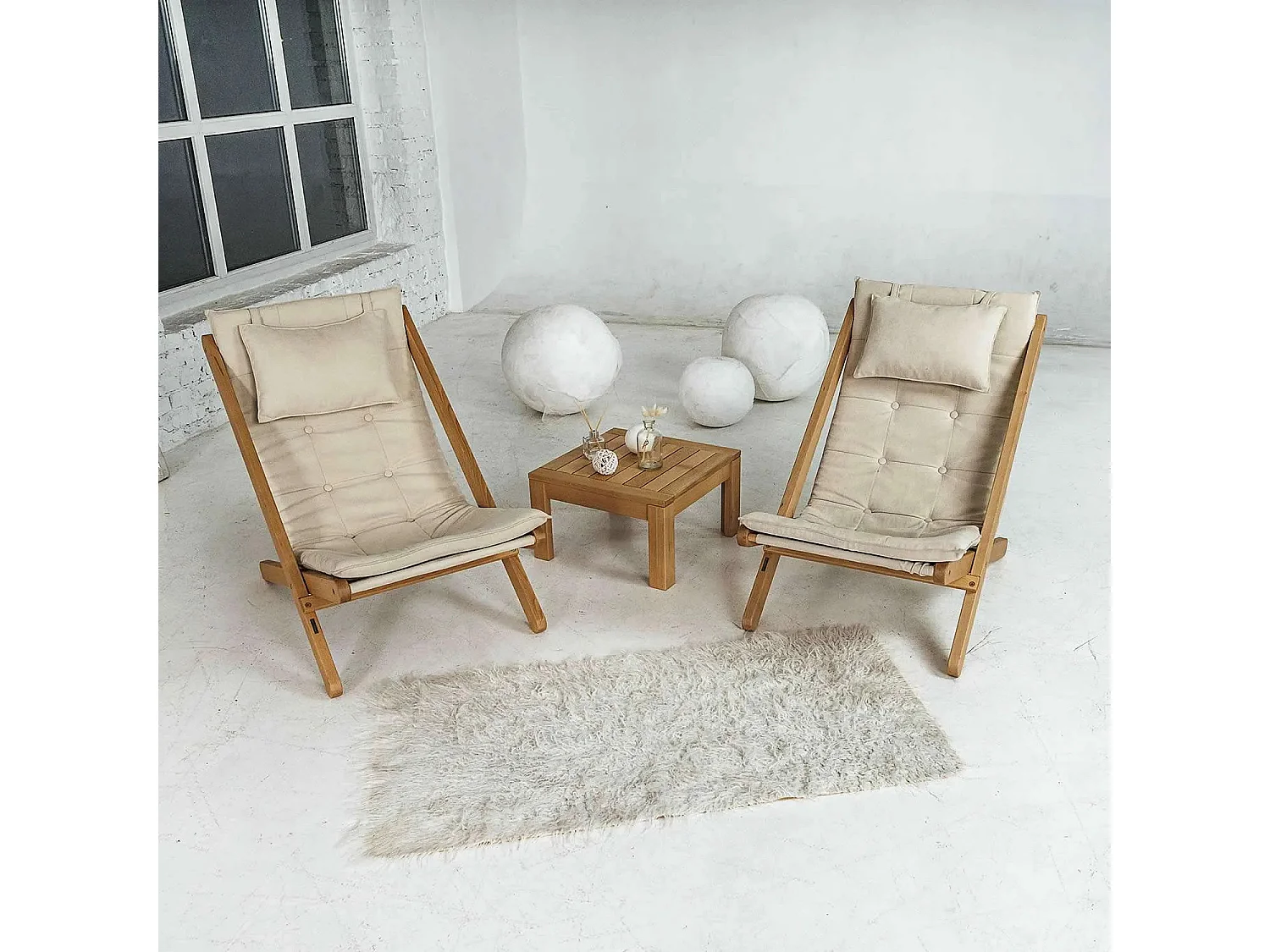 Chaise longue 1,08x0,62x0,85 m frêne allegro