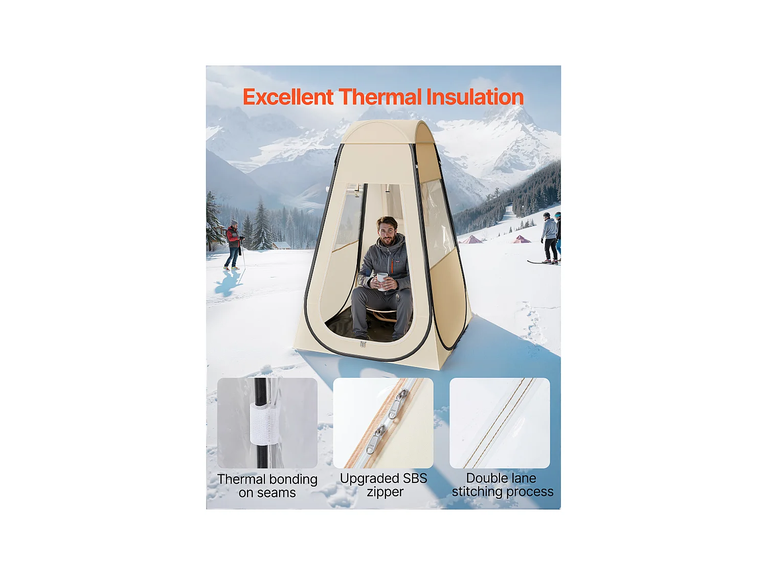 Tenda Sport SucceBuy Trasparente 120 x 120 cm Tenda a Bolle Pop Up per 1 Persona, Rifugio Esterno con Tappetino di Terra, Copertura Superiore