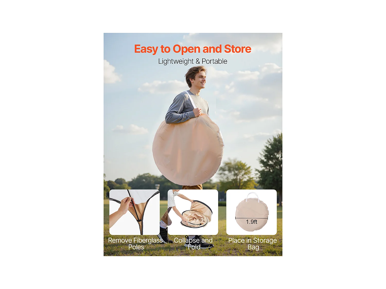 Tenda Sport SucceBuy Trasparente 120 x 120 cm Tenda a Bolle Pop Up per 1 Persona, Rifugio Esterno con Tappetino di Terra, Copertura Superiore