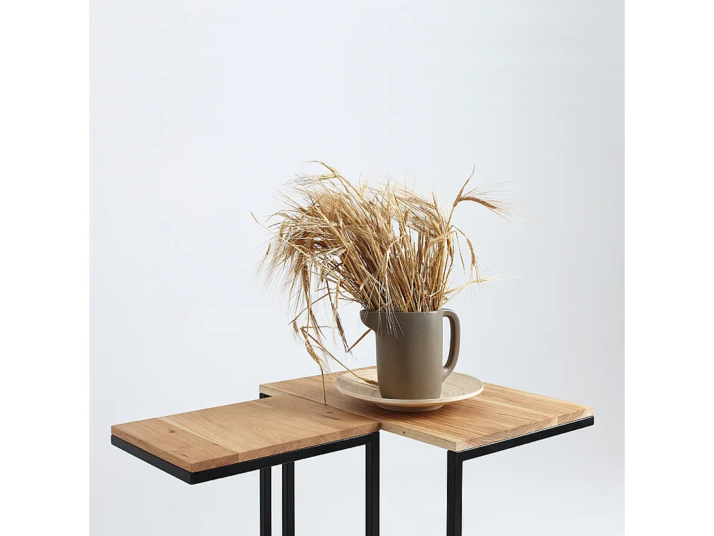 Bijzettafel 40x30x60 cm Eiken Zwart Lupe 30