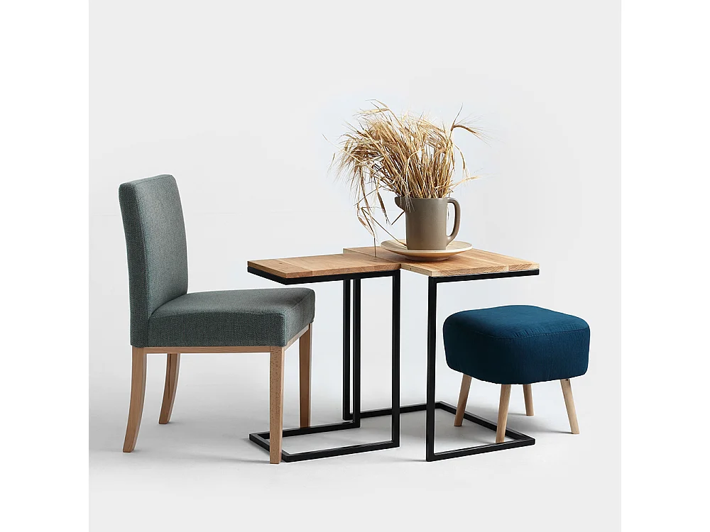 Bijzettafel 40x30x60 cm Eiken Zwart Lupe 30