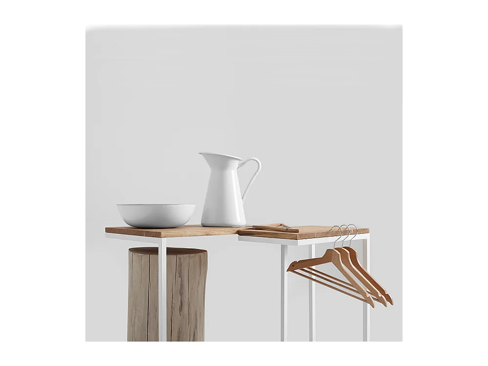 Beistelltisch 40x30x60 cm Weiß Lupe 30