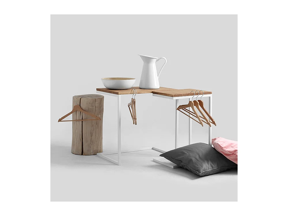 Beistelltisch 40x30x60 cm Weiß Lupe 30