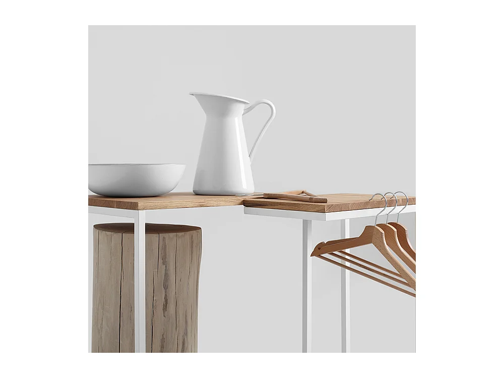 Beistelltisch 40x30x60 cm Weißeiche Furnier Lupe 30