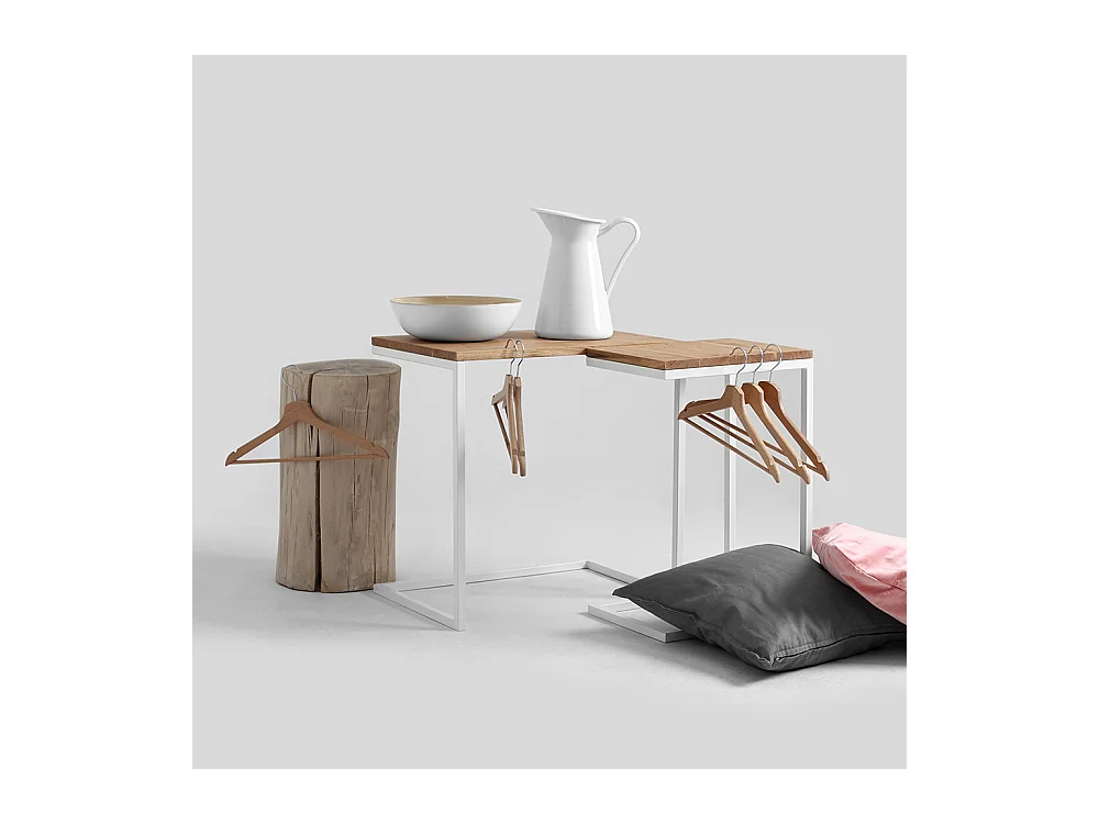 Beistelltisch 40x30x60 cm Weißeiche Furnier Lupe 30