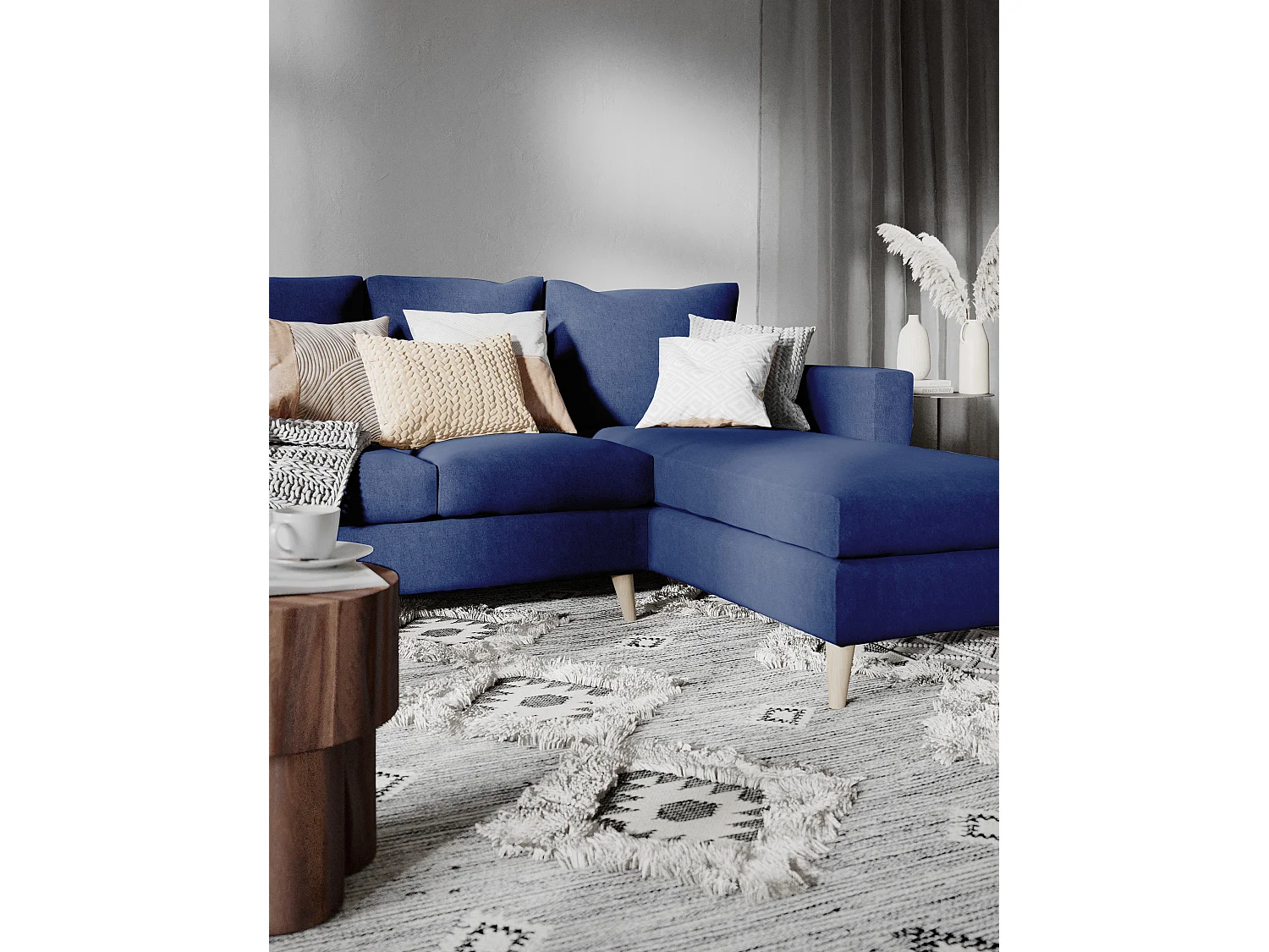 Canapé d'angle 90x189x86 cm encre LOVER R