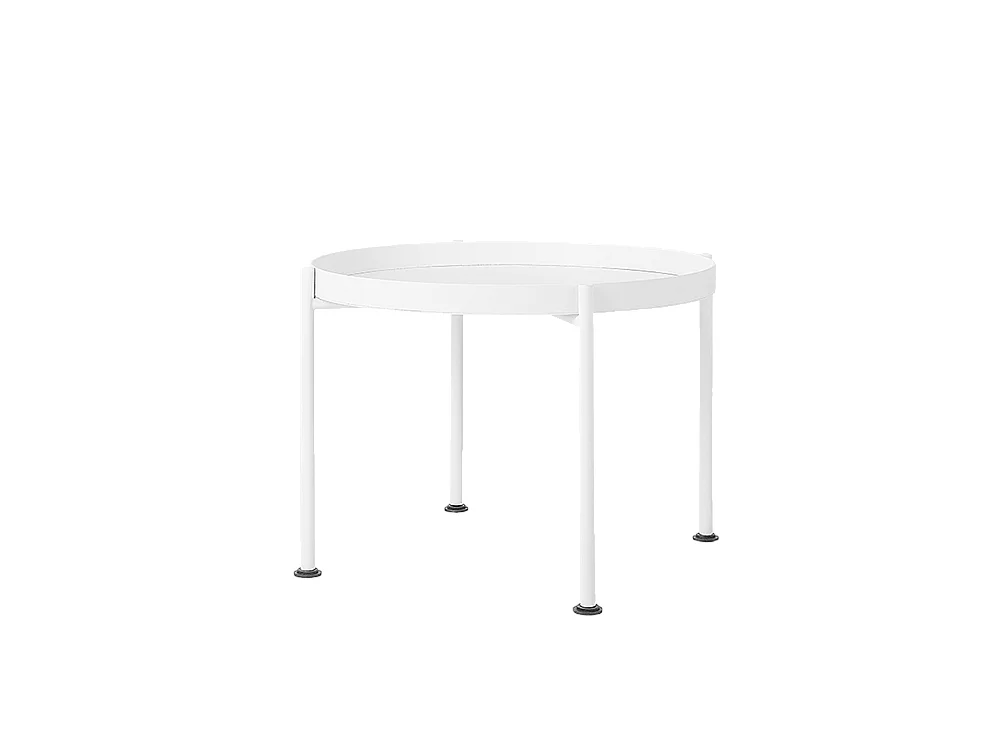Mesa de centro branca Hanna metal 40-1f