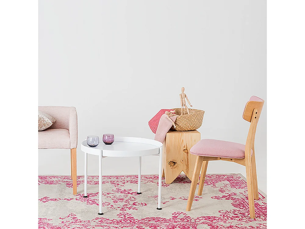 Mesa de centro branca Hanna metal 40-1f