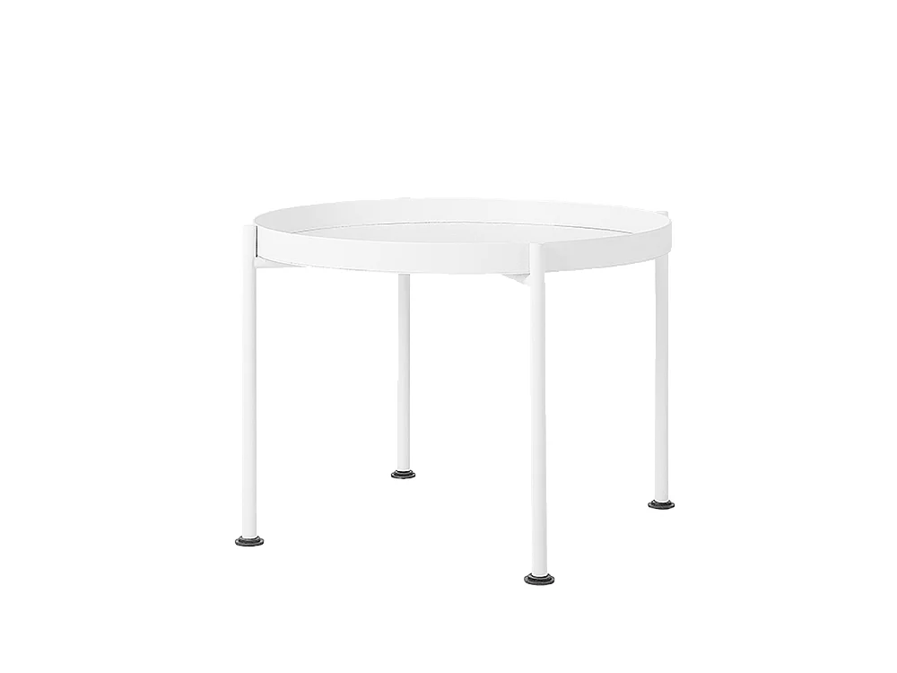 Mesa de centro branca Hanna metal 40-1f