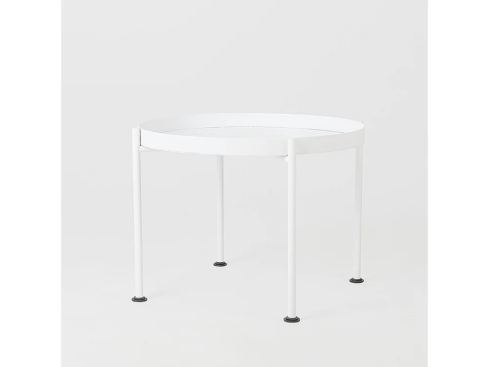 Mesa de centro branca Hanna metal 40-1f
