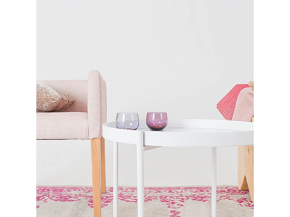 Mesa de centro branca Hanna metal 40-1f