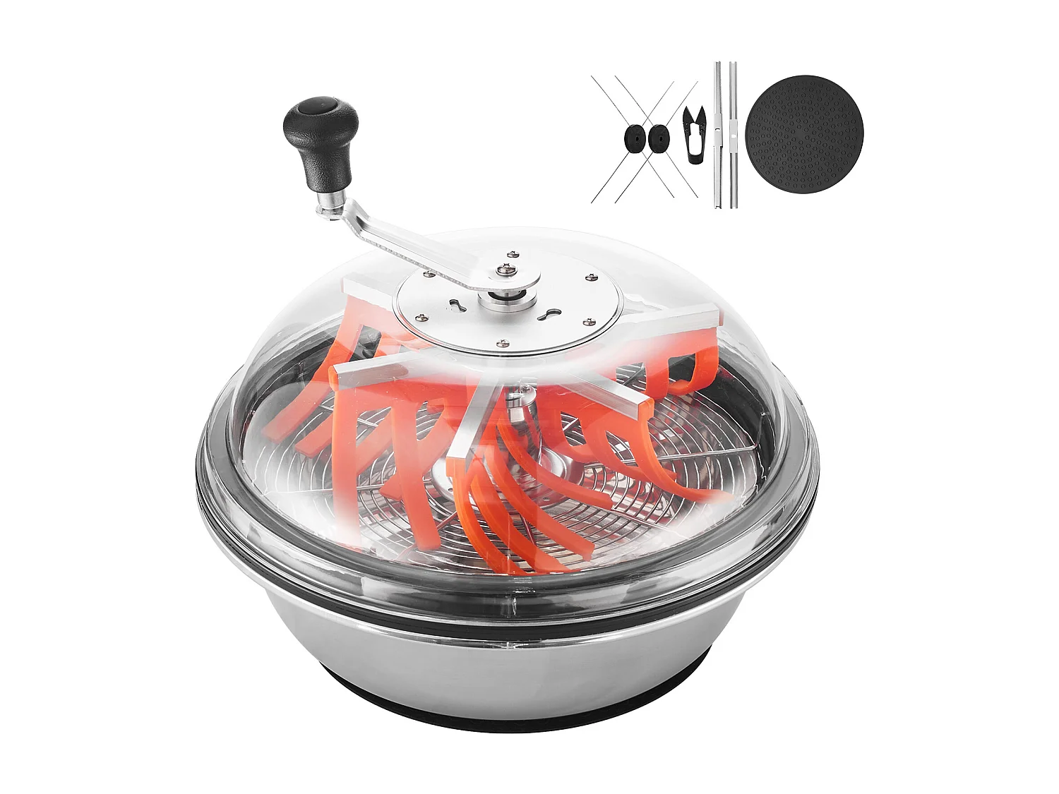 Effeuilleuse Manuelle SucceBuy 42 cm Coupe-bourgeons Lame en Acier Inoxydable, Bol à Découpe Hydroponique Humide et Sèche, Coupe Rotative Torsadée