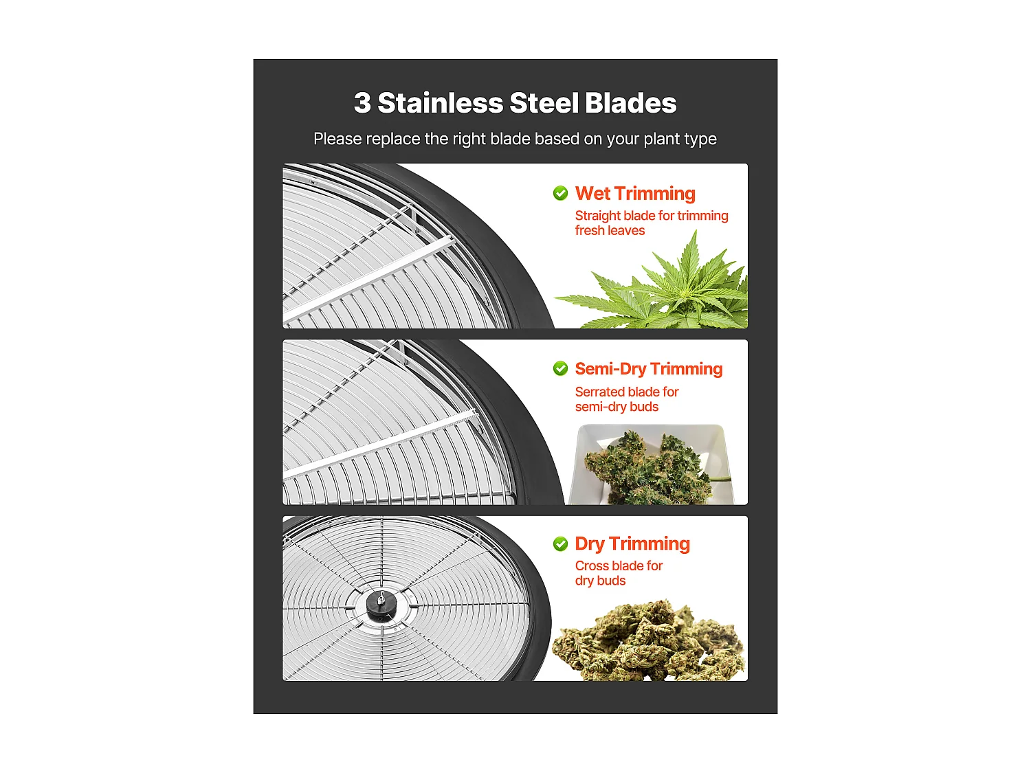 Handmatige Ontblader SucceBuy 49 cm Knoopsnijder Mes van RVS, Snijkom Hydroponisch Nat en Droog, Roterende Gedraaide Snit