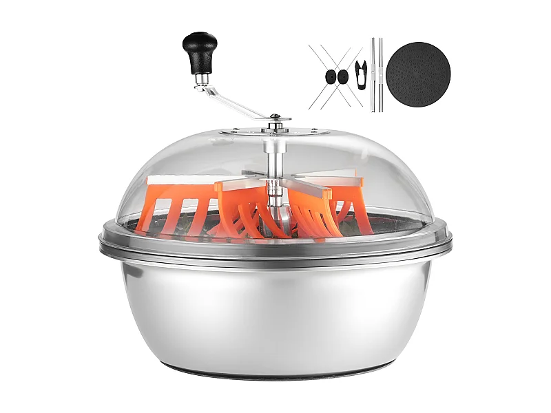 Sfogliatrice Manuale SucceBuy 49 cm Tagliagermoglio Lama in Acciaio Inossidabile, Ciotola da Taglio Idroponico Umido e Secco, Taglio Rotativo Intrecciato