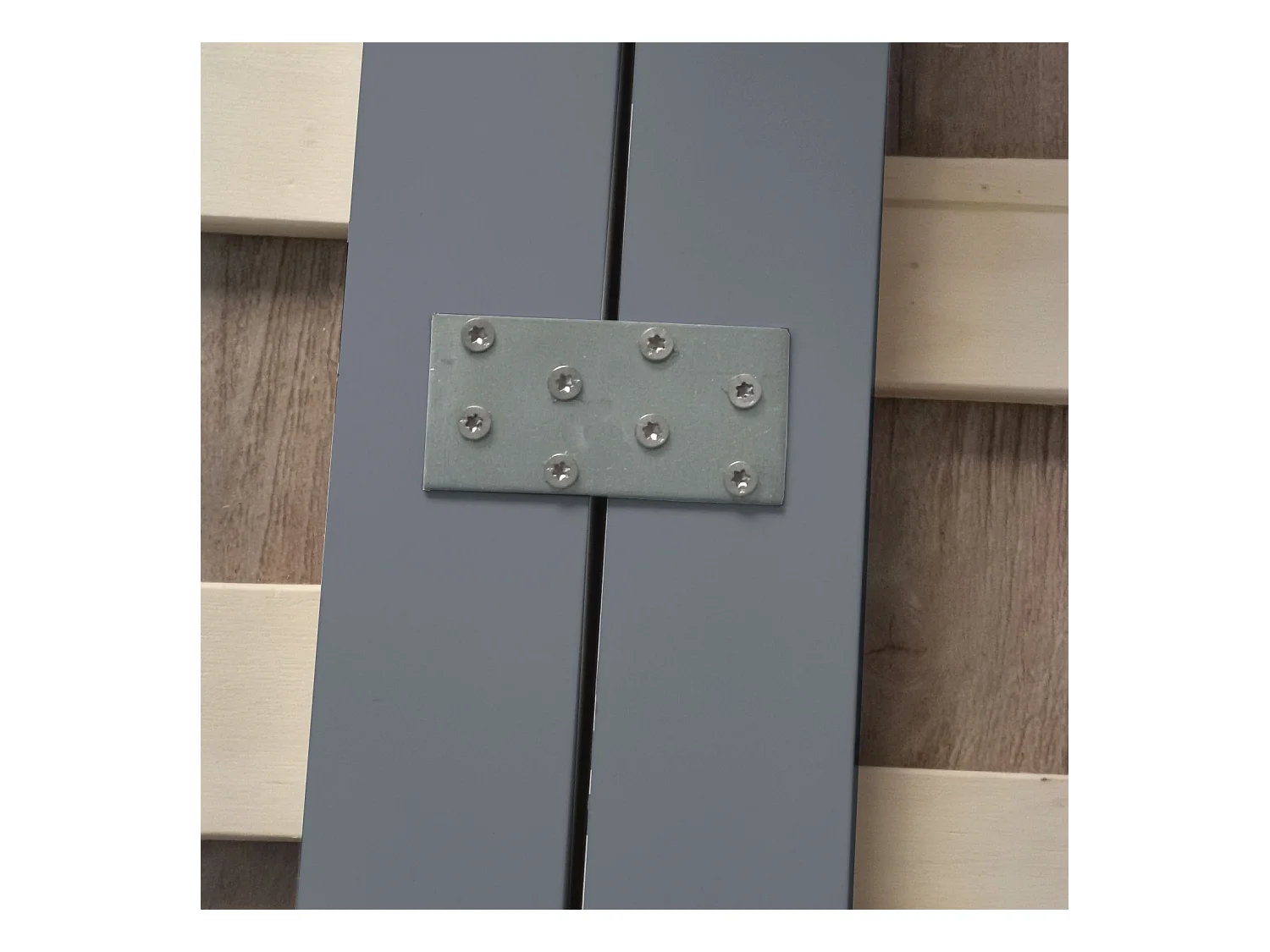 Łóżko rodzinne 270x200 cm, szare, drewniana paleta łóżkowa