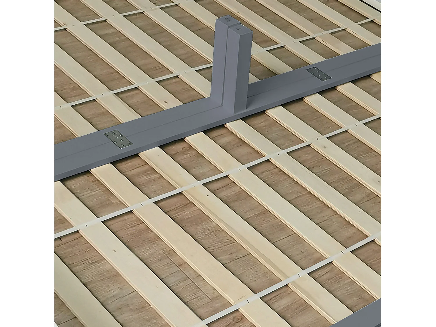 Cama familiar 270x200 cm cama pallet de madera gris