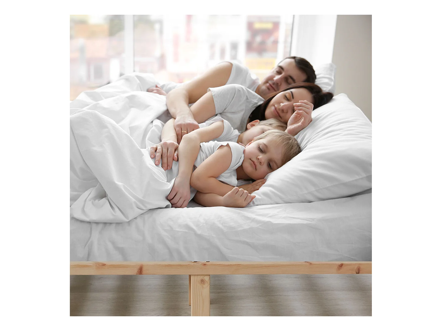 Łóżko 270x200 cm Solidna rama Futon