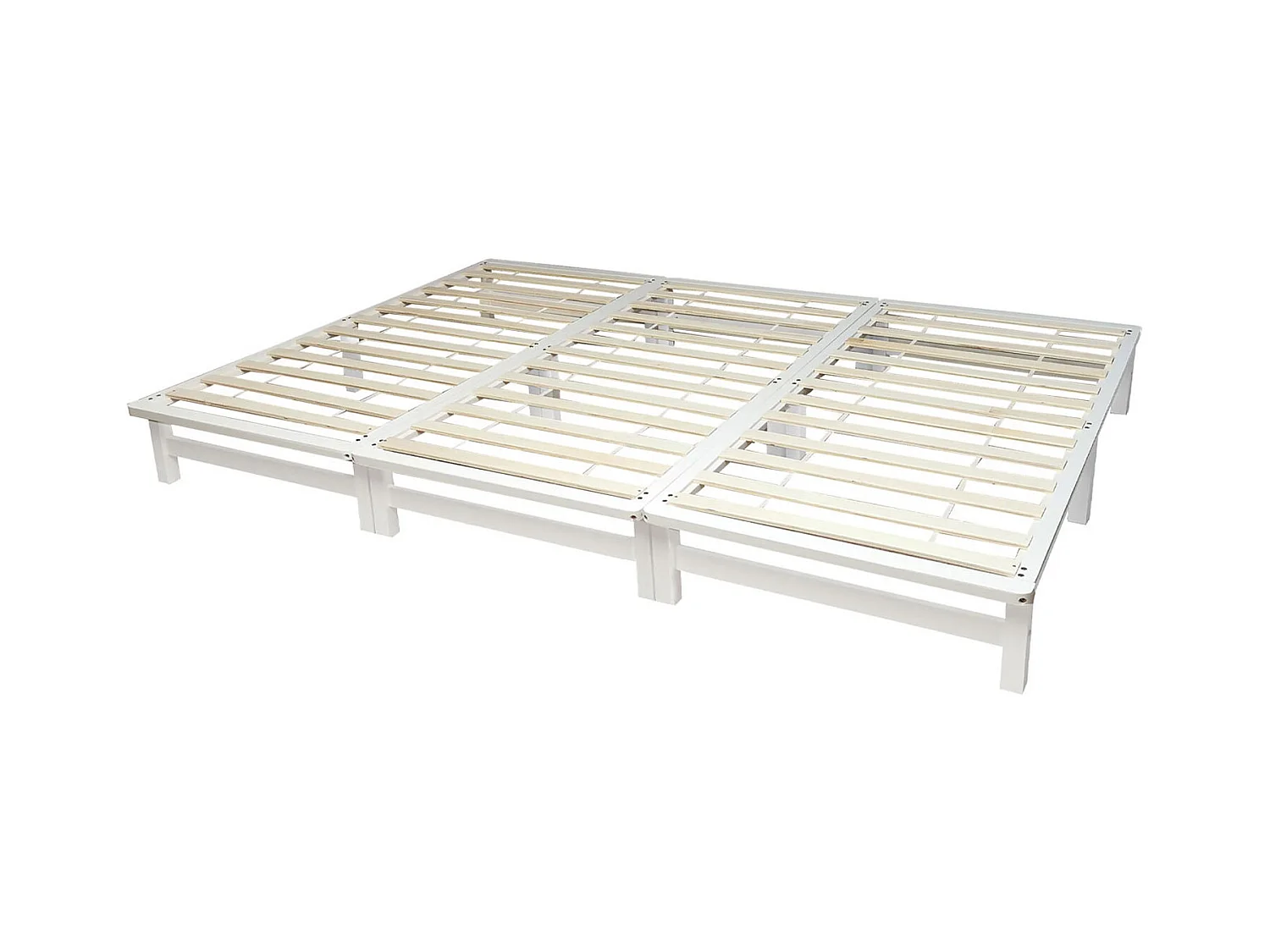 Łóżko rodzinne drewniane białe 270x200 cm