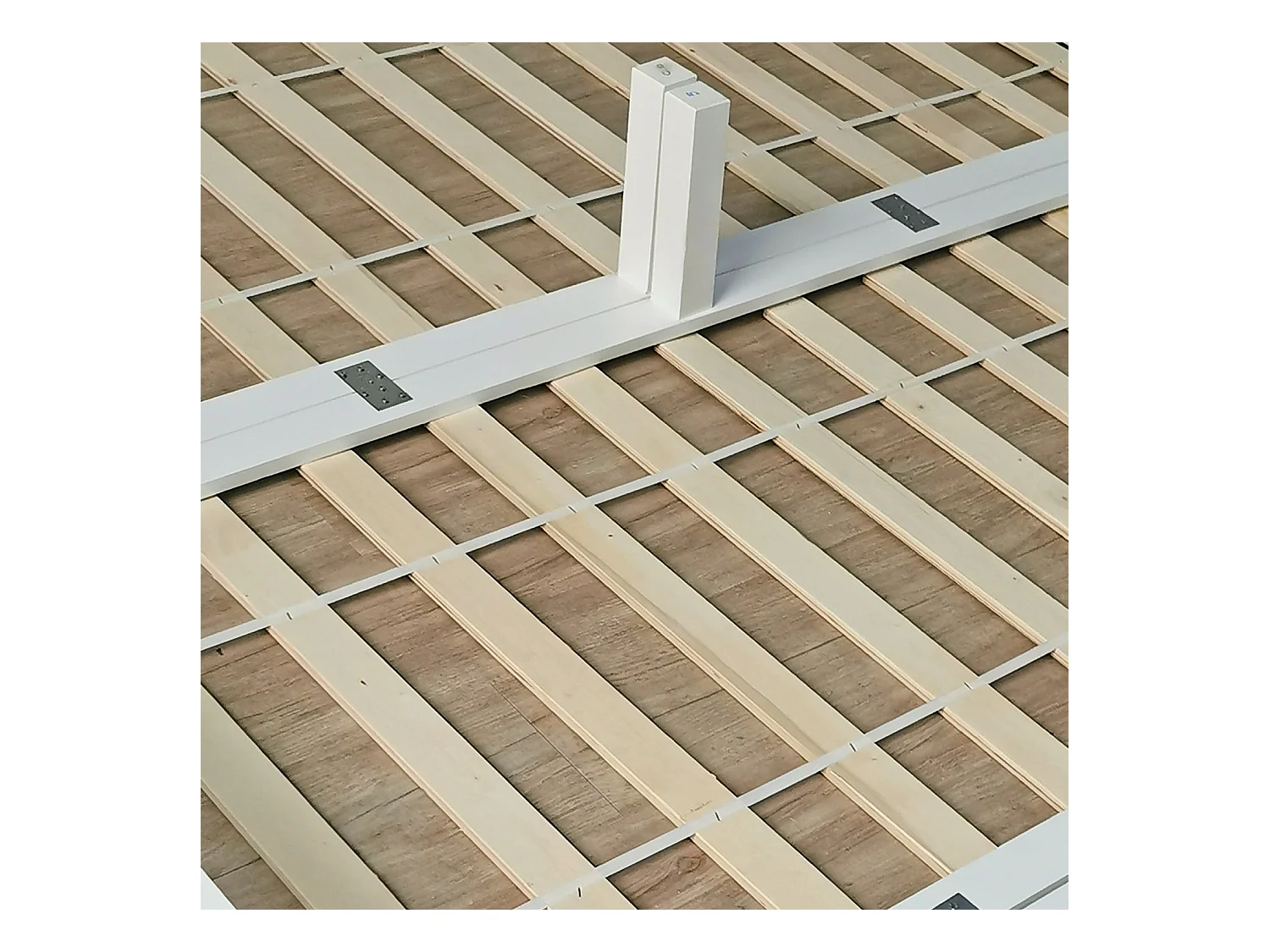 Łóżko rodzinne drewniane białe 270x200 cm