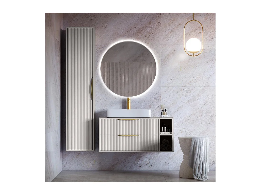 Badezimmerschrank 170x38x33 cm offwhite Anvers