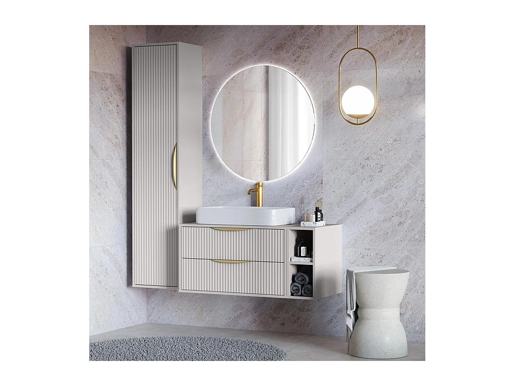 Badezimmerschrank 170x38x33 cm offwhite Anvers