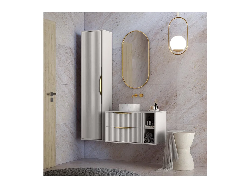 Badezimmerschrank 170x38x33 cm offwhite Anvers