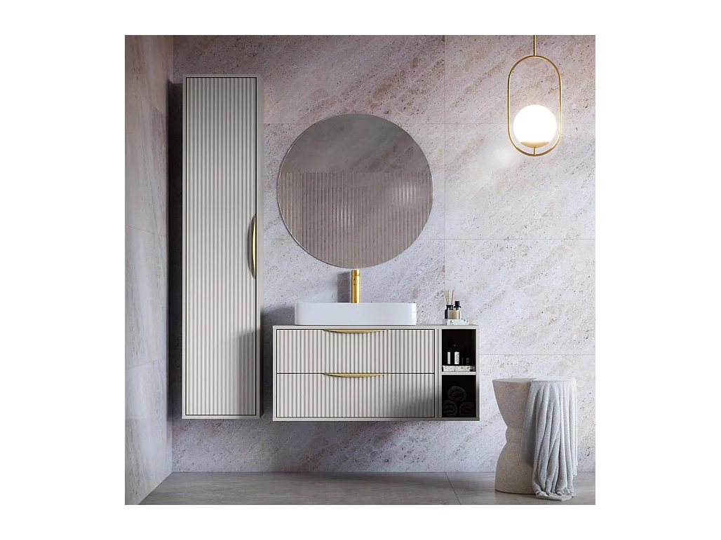 Badezimmerschrank 170x38x33 cm offwhite Anvers