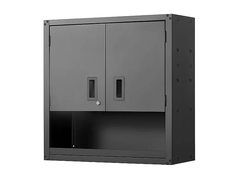 Wandschrank Werkstatt SucceBuy, 76,2 x 31 x 76,2 cm, Werkzeugschrank Garage Hängend aus Metall, Wandlagerung, mit Verriegelbarer Tür, Kapazität 163,3 kg