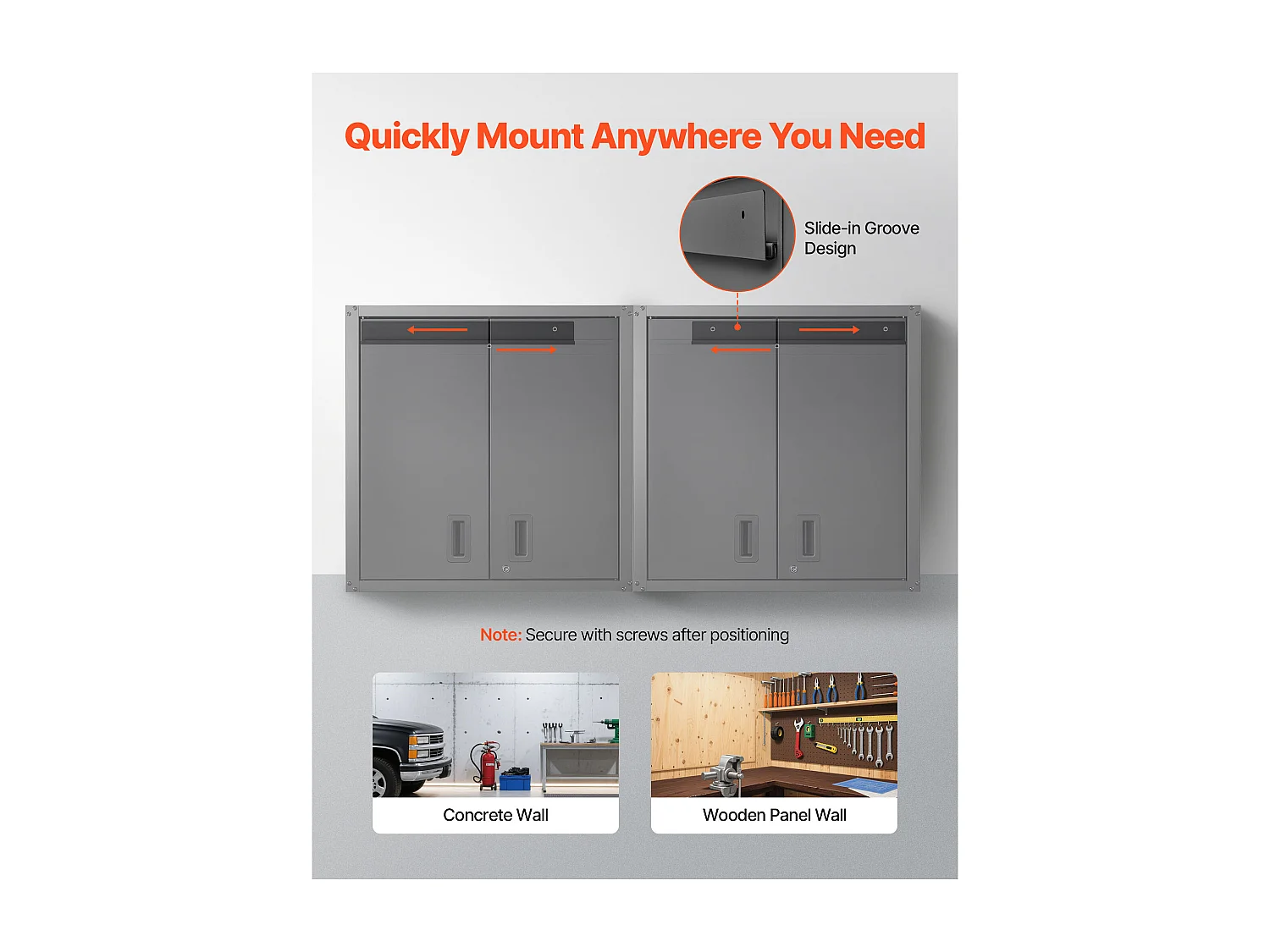 Armoire Murale Atelier SucceBuy, 76,2 x 31 x 76,2 cm, Armoire à Outils Garage Suspendue, Rangement Mural, avec Porte Verrouillable, Capacité 108,86 kg