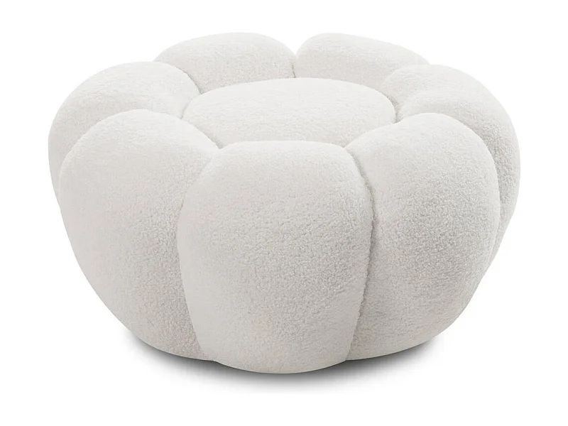 Pouf 61x61x31 cm weiß Perle