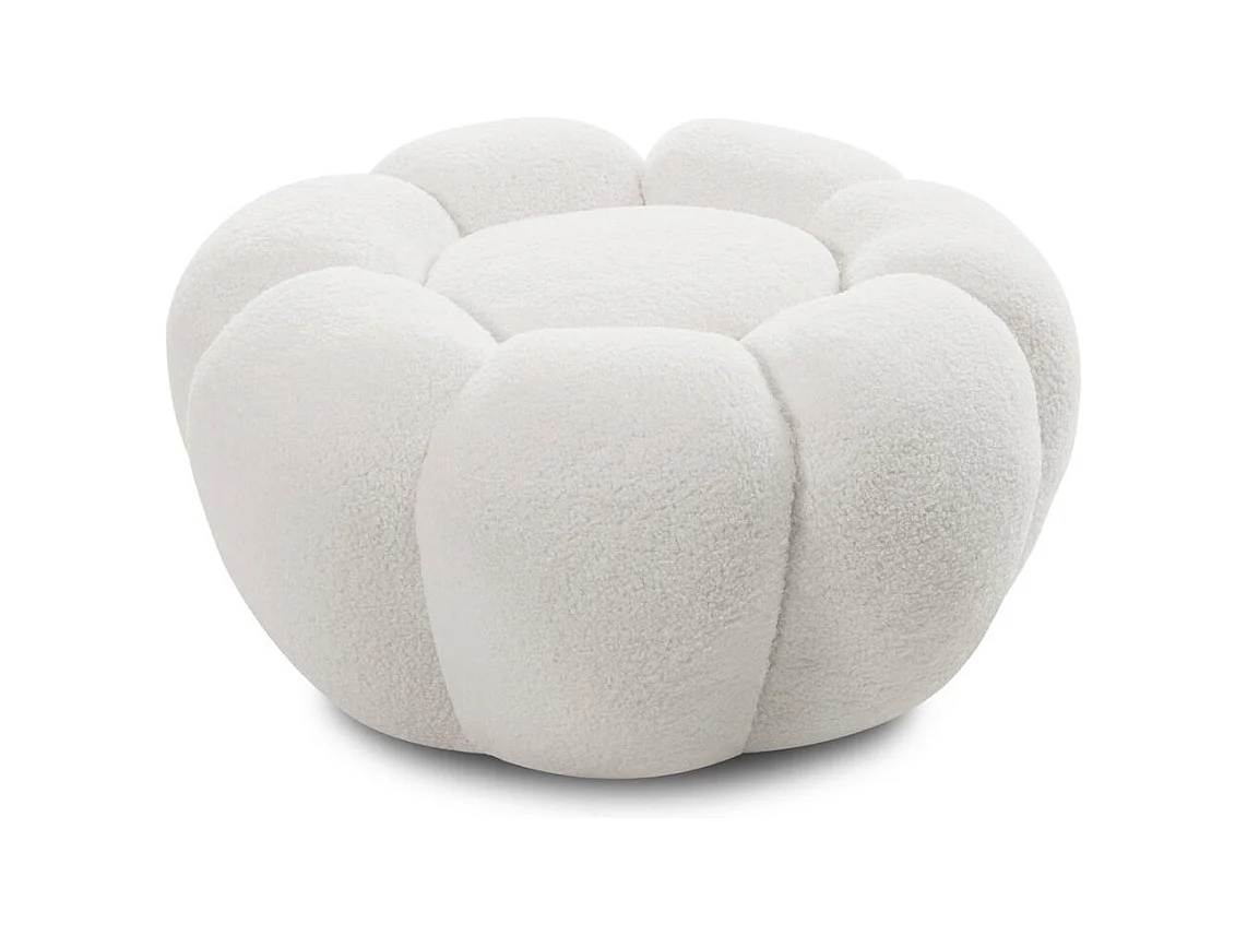 Poef 61x61x31 cm wit Perle