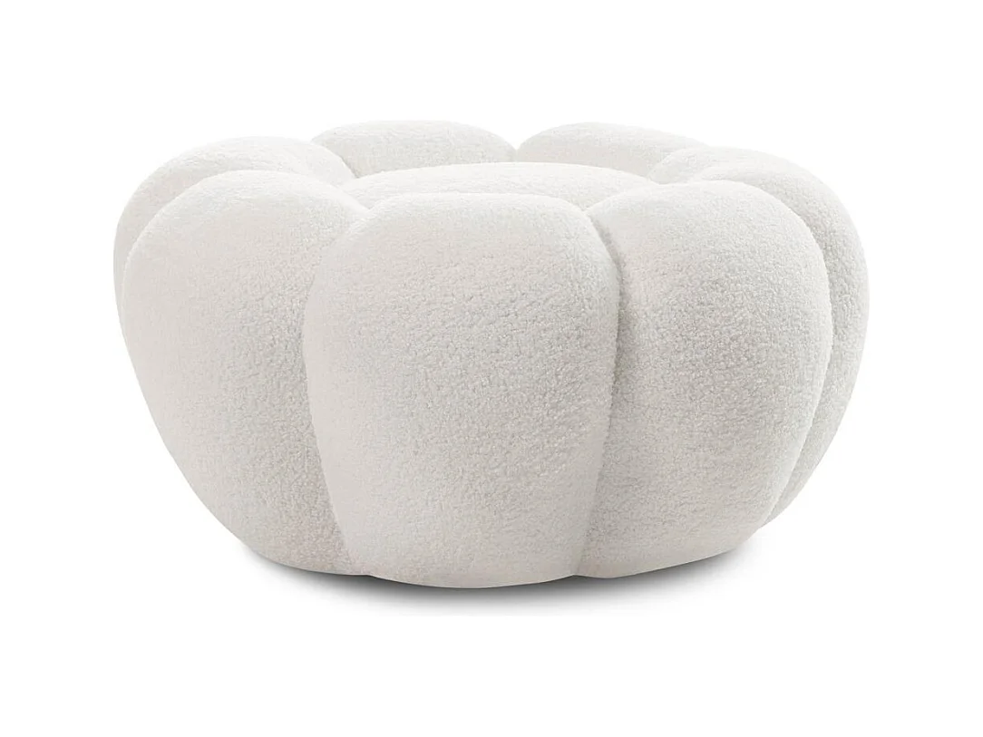 Poef 61x61x31 cm wit Perle