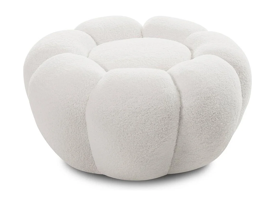 Poef 61x61x31 cm wit Perle