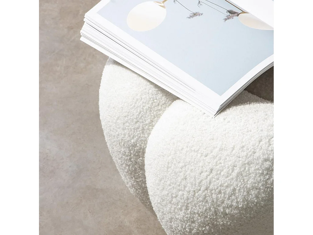 Poef 61x61x31 cm wit Perle