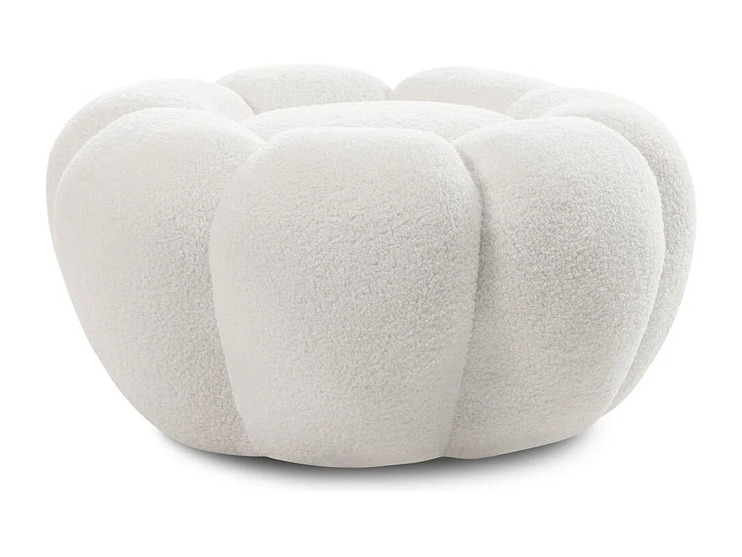 Poef 61x61x31 cm wit Perle