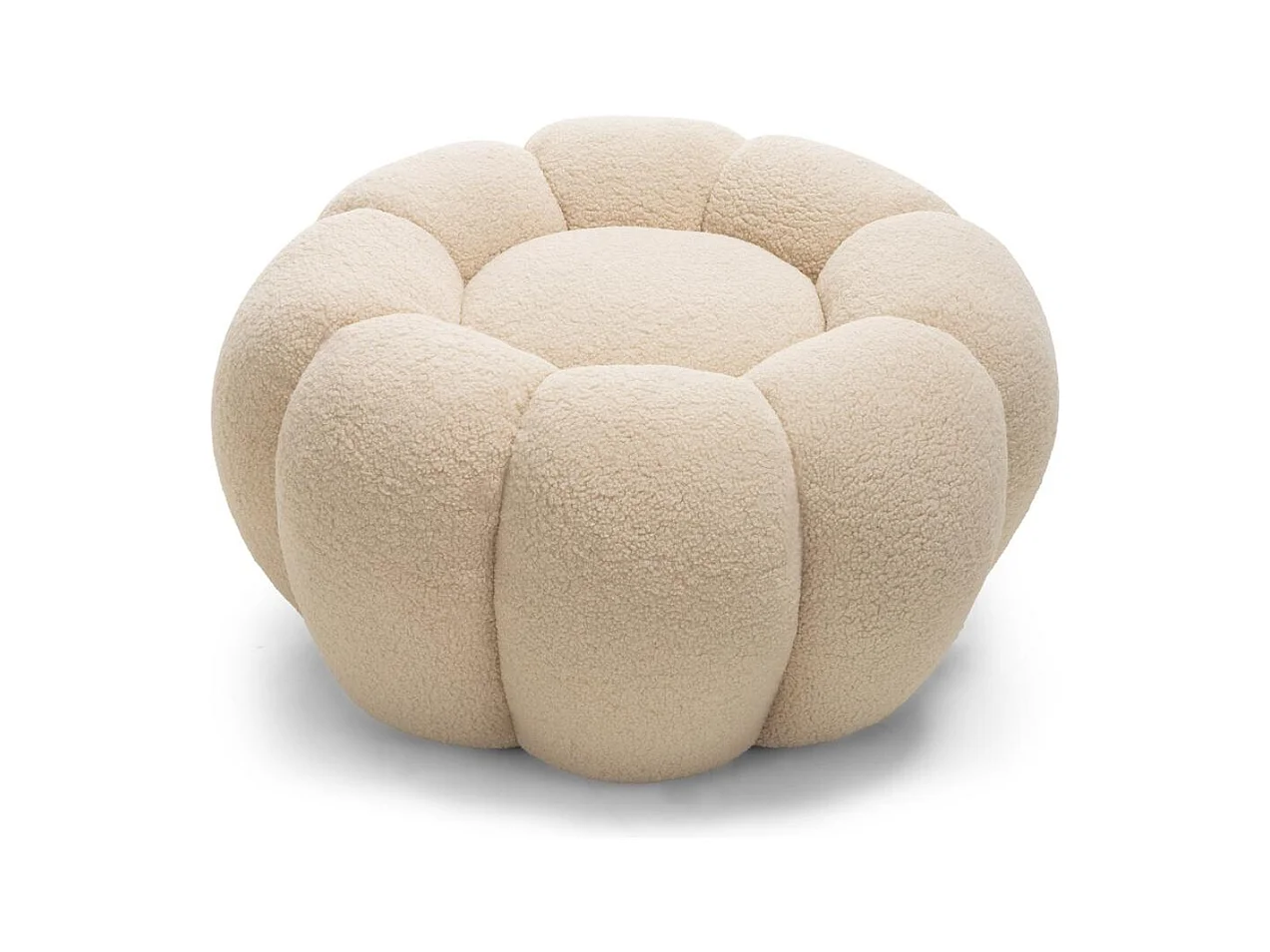 Pouf 61x61x31 cm beige Perle